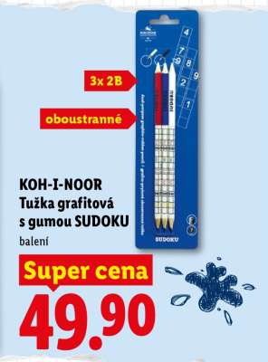 KOH-I-NOOR Tužka grafitová s gumou SUDOKU
