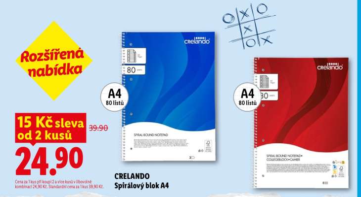 CRELANDO Spirálový blok A4