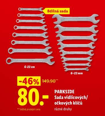 PARKSIDE Sada vidlicových/očkových klíčů