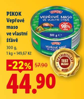 PIKOK VEPŘOVÉ MASO VE VLASTNÍ ŠŤÁVĚ
