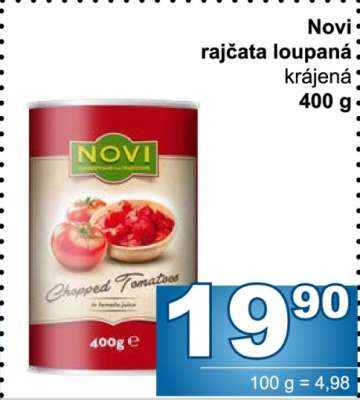 Novi rajčata loupaná krájená