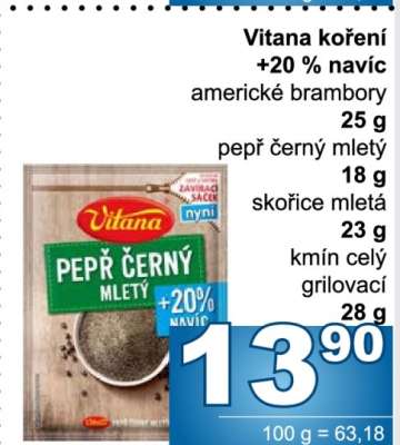 Vitana koření + 20 % navíc