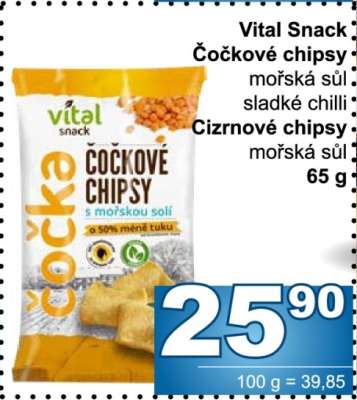 VITAL SNACK Čočkové chipsy