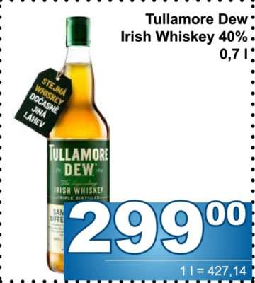 Tullamore Dew Irish Whiskey 40% 0,7 l