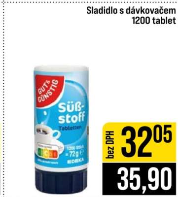 Sladidlo s dávkovačem 1200 tablet