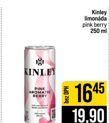 Kinley limonáda pink berry 250 ml