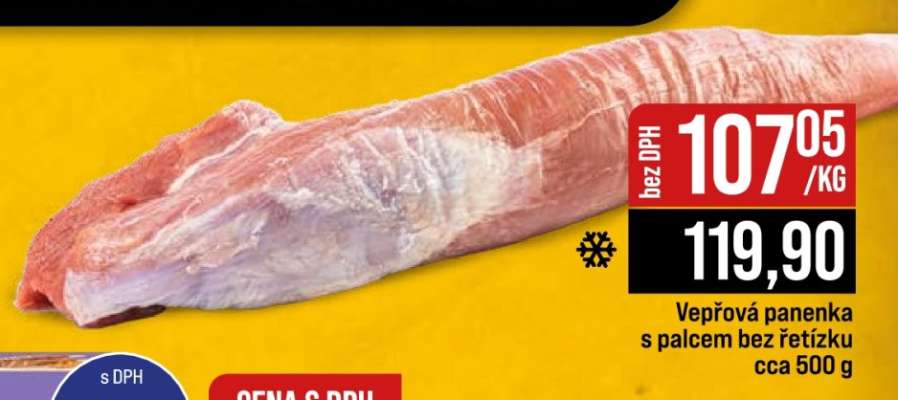 Vepřová panenka s palcem, bez řetízku cca 500 g