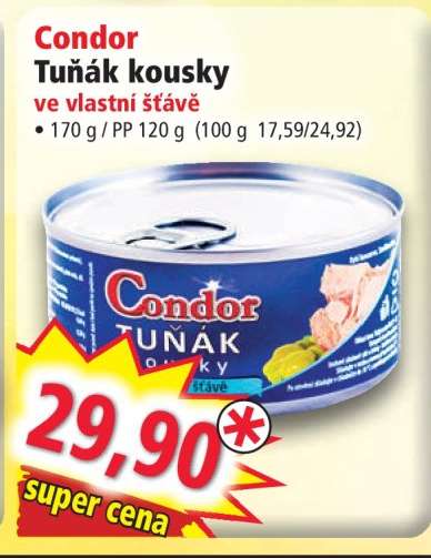 Condor Tuňák kousky ve vlastní šťávě