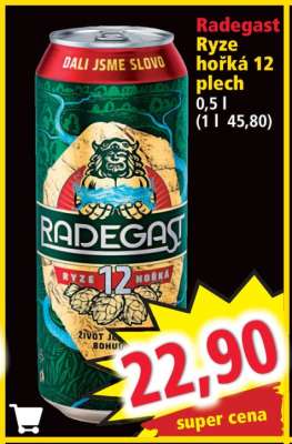Radegast Ryze hořká 12 plech