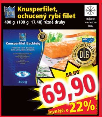 Knusperfilet, ochucený rybí filet
