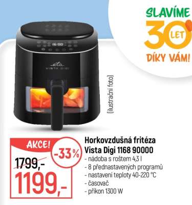 Horkovzdušná fritéza Vista Digi 1168 90000