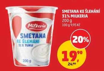 Smetana ke šlehání 31% Milkeria