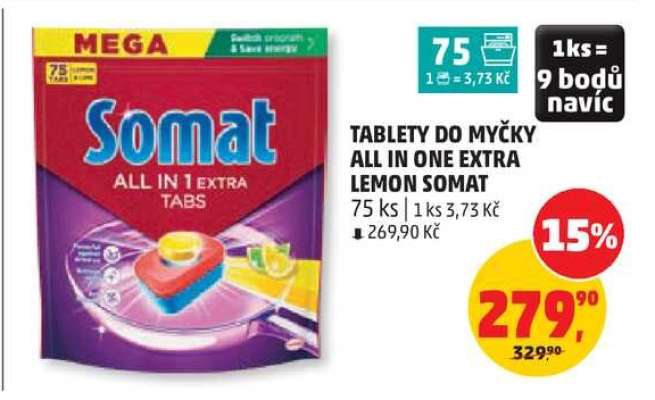 Tablety do myčky All in One Extra Lemon Somat