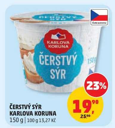 Čerstvý sýr Karlova Koruna