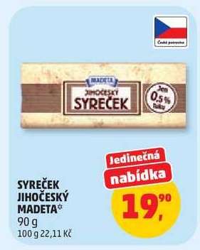 Syr Syreček Jihočeský Madeta