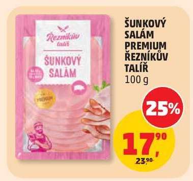 Šunkový salám Premium Řezníkův talíř 100 g