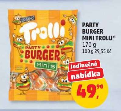 PARTY BURGER MINI TROLLI