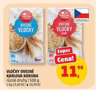 Vločky ovesné Karlova Koruna