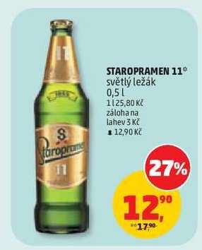 STAROPRAMEN 11° světlý ležák 0,5 l