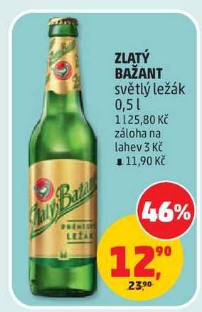 ZLATÝ BAŽANT světlý ležák 0,5 l