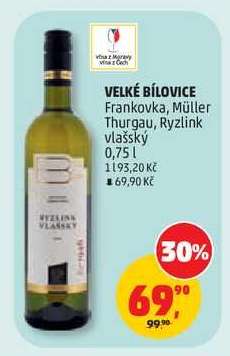 VELKÉ BÍLOVICE Frankovka, Müller Thurgau, Ryzlink vlašský