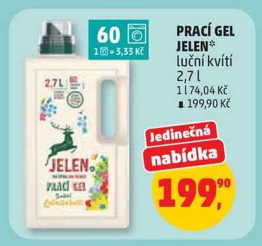 PRACÍ GEL JELEN luční kvítí 2,7 l