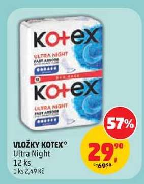 Vložky Kotex Ultra Night
