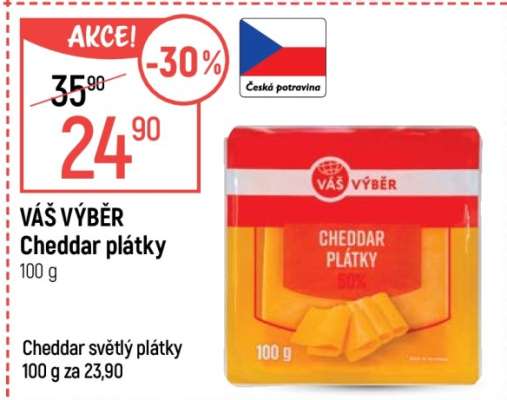 Váš výběr Cheddar plátky