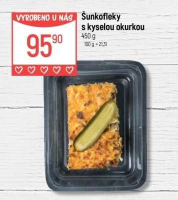 Šunkofleky s kyselou okurkou
