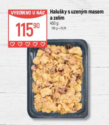 Halušky s uzeným masem a zelím