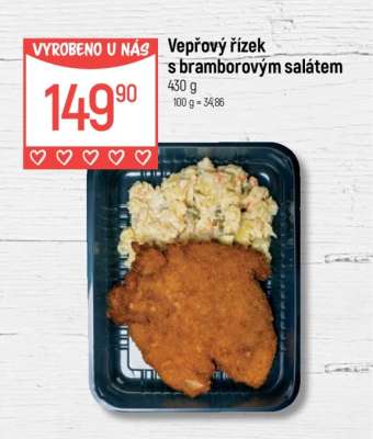 Vepřový řízek s bramborovým salátem