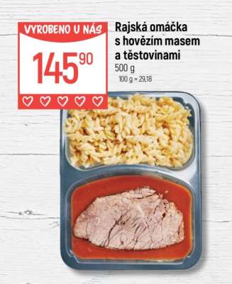 Rajská omáčka s hovězím masem a těstovinami