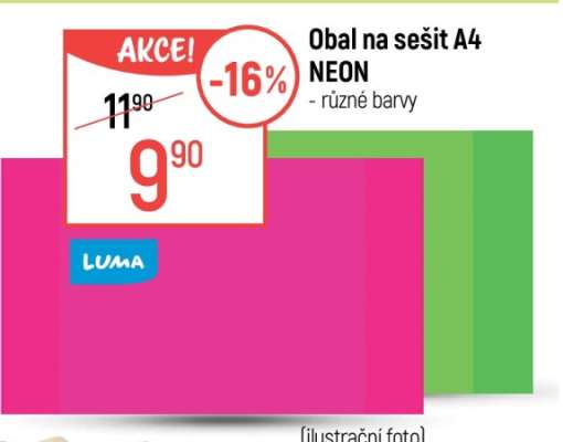 Obal na sešit A4 NEON