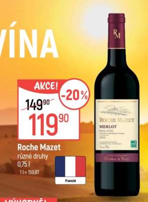 Roche Mazet různé druhy