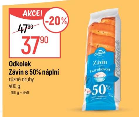 Odkolek závin s 50% náplní