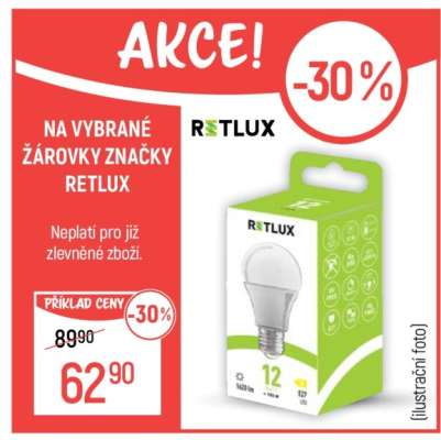 Vybrané žárovky značky RETLUX