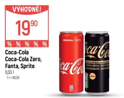 Coca Cola, Coca Cola Zero, Fanta, Sprite