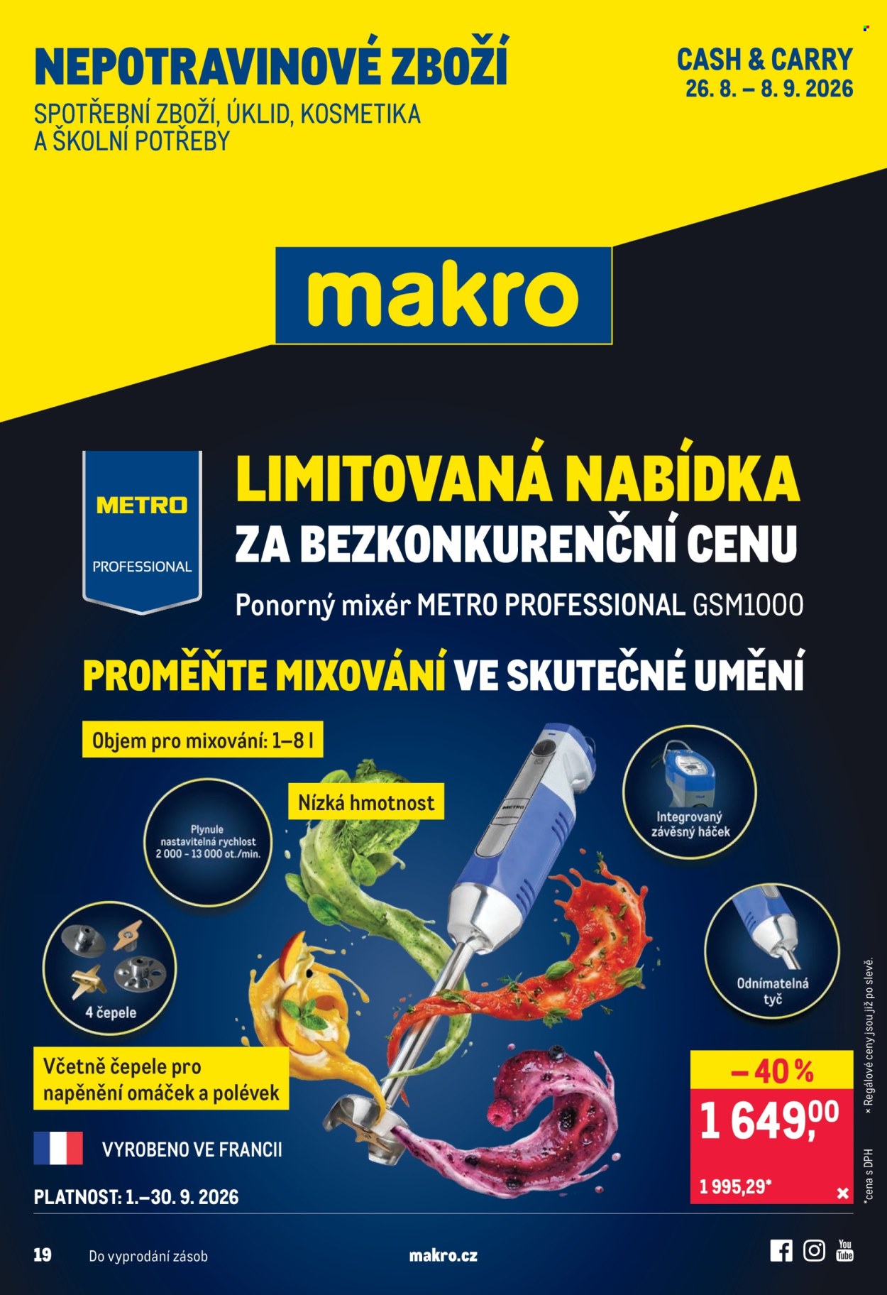 Leták MAKRO - 26.8.2026 - 8.9.2026. Strana 1