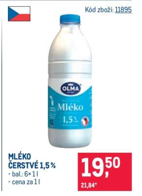Mléko čerstvé 1,5 %