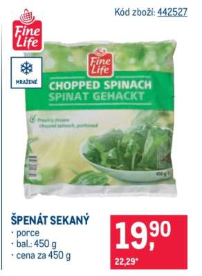 Špenát sekaný