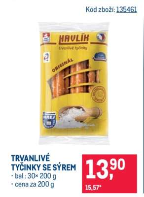 Trvanlivé tyčinky se sýrem