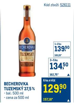 BECHEROVKA TUZEMSKÝ 37,5 %