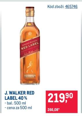 J. Walker Red Label 40 %