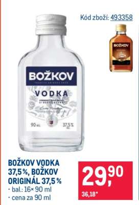 Božkov Vodka 37,5 %, Božkov Originál 37,5 %
