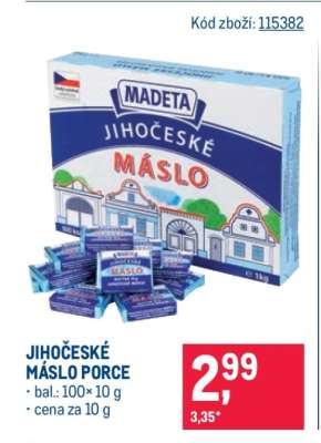 JIHOČESKÉ MÁSLO PORCE