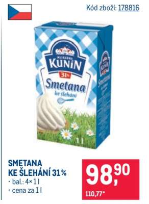Smetana ke šlehání 31 %