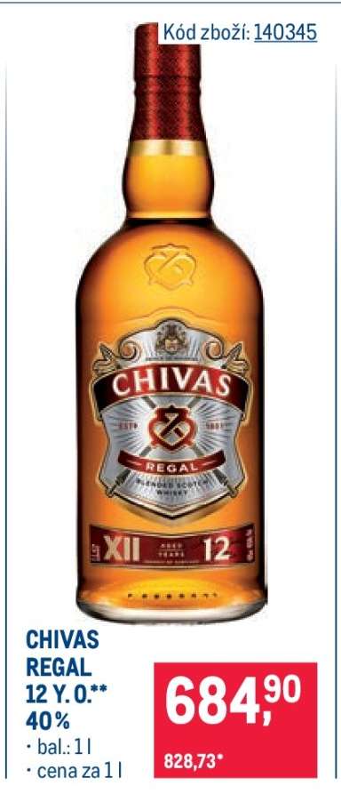 Chivas Regal 12 Y. O.** 40 %