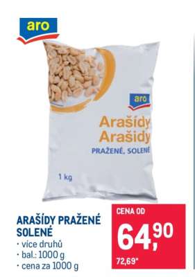 Arašídy pražené solené