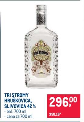 TRI STROMY HRUŠKOVICA, SLIVOVICA 42 %