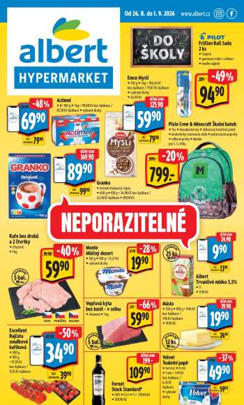 Leták Albert Hypermarket - 26.8.2026 - 1.9.2026.